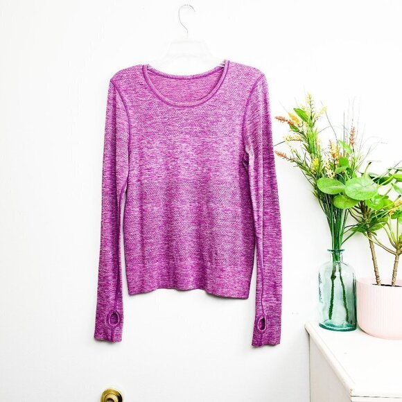 🦋 LULULEMON BREEZE BY LONG Long Sleeve Top Grape Size 6 - Picture 2 of 6